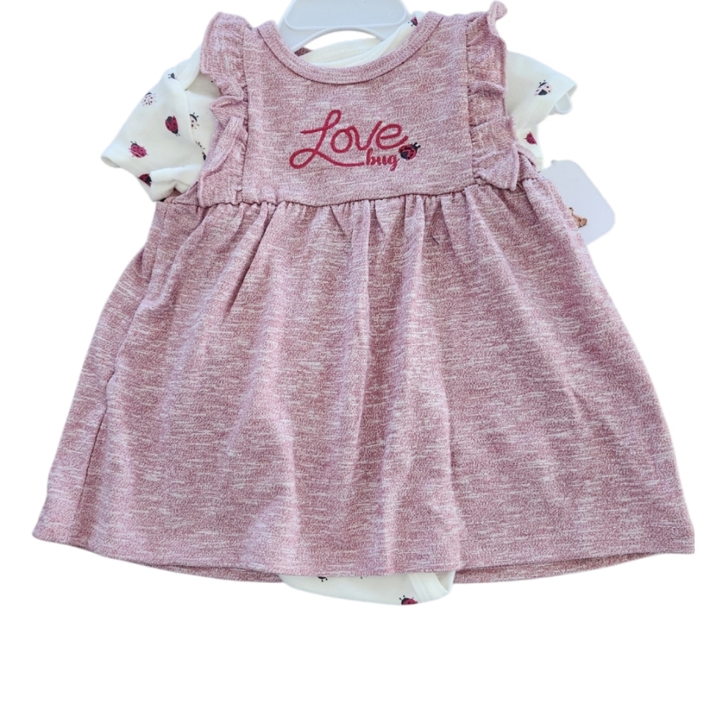 2 PIECE LADY BUG PRINT DRESS NWT SZ 12 MONTHS